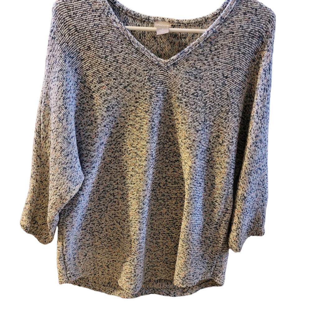 Chico Womens Size 2 Pullover Knit Sweater (Size L)